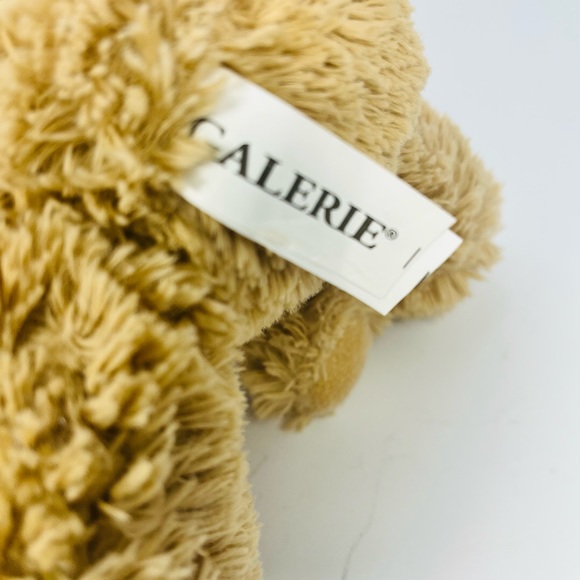 Bunny Rabbit Plush Stuffed Animal Floppy Ears Brown W/Bow Sitting Galerie 7” - Picture 5 of 7